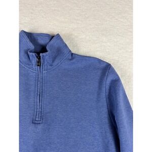 Chaps Mens Blue Striped Quarter Zip Pullover Long Sleeve Shirt‎ Size M